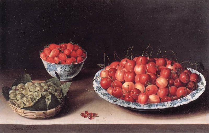 MOILLON, Louise Still-Life with Cherries, Strawberries and Gooseberries ag Norge oil painting art